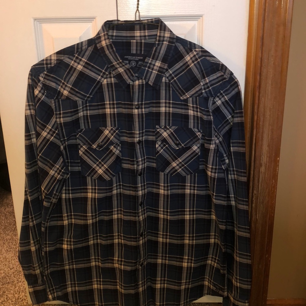 Plaid American Eagle Button Down Shirt